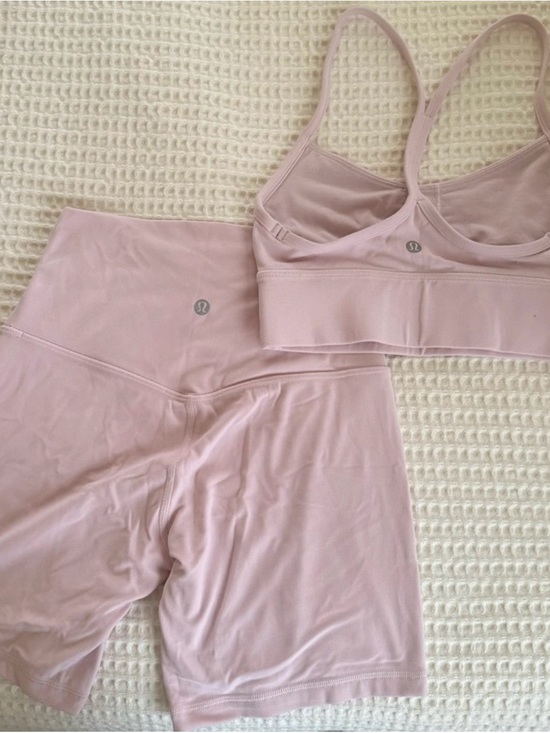 lululemon athletica Other - lululemon athletica Light Pink High-Rise Bike Shorts & Sports Bra Set